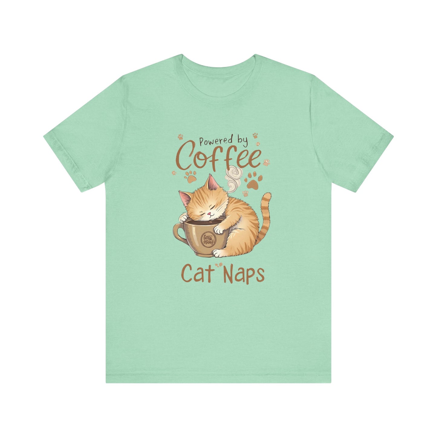 Cute Cat Sleeping on Coffee Cup T-Shirt