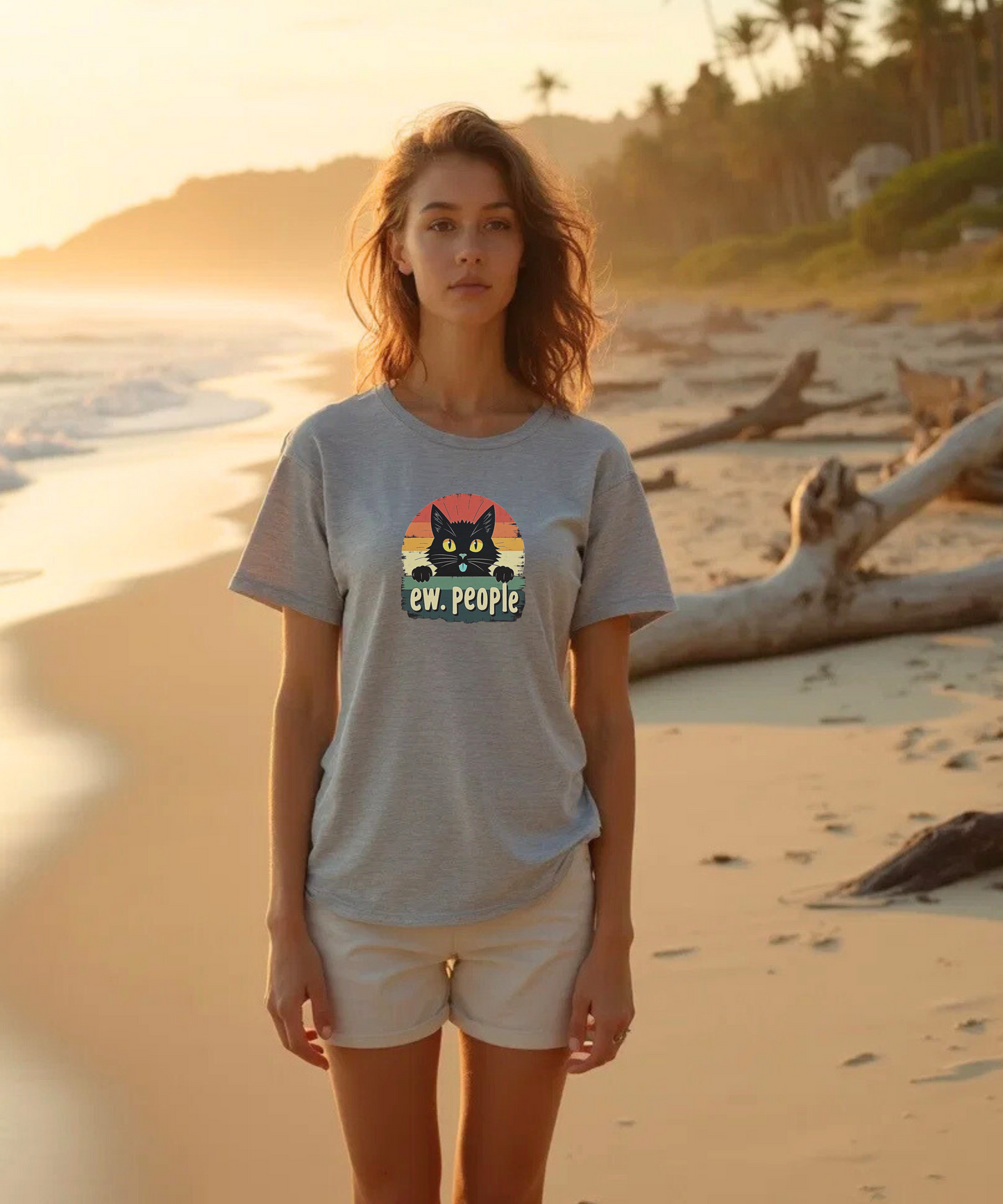 Funny Cat Ew People T-Shirt