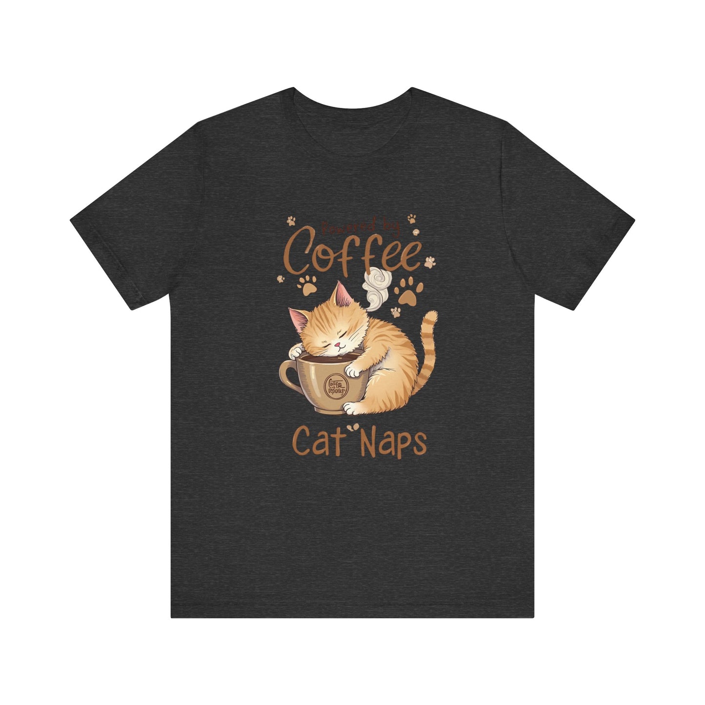 Cute Cat Sleeping on Coffee Cup T-Shirt