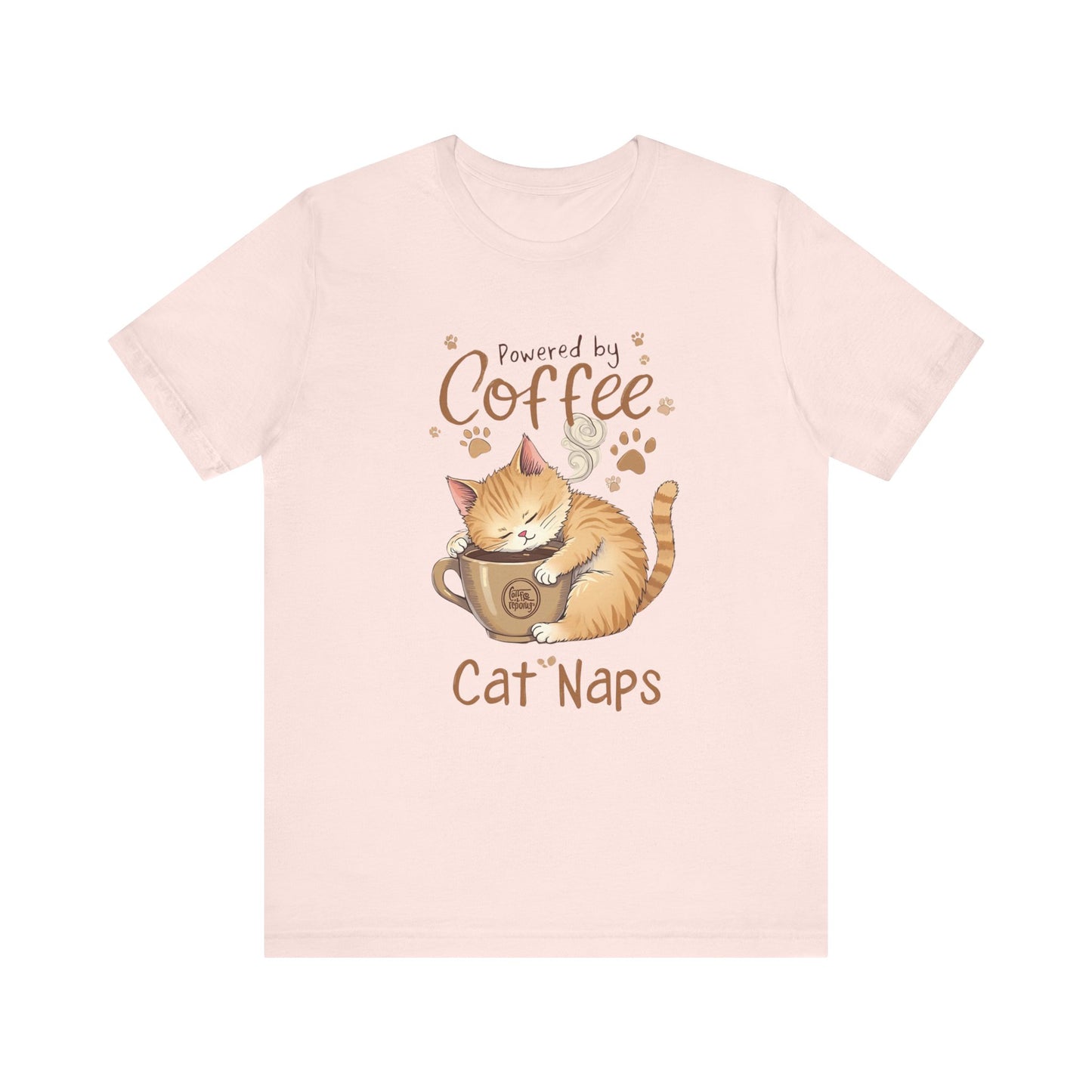 Cute Cat Sleeping on Coffee Cup T-Shirt