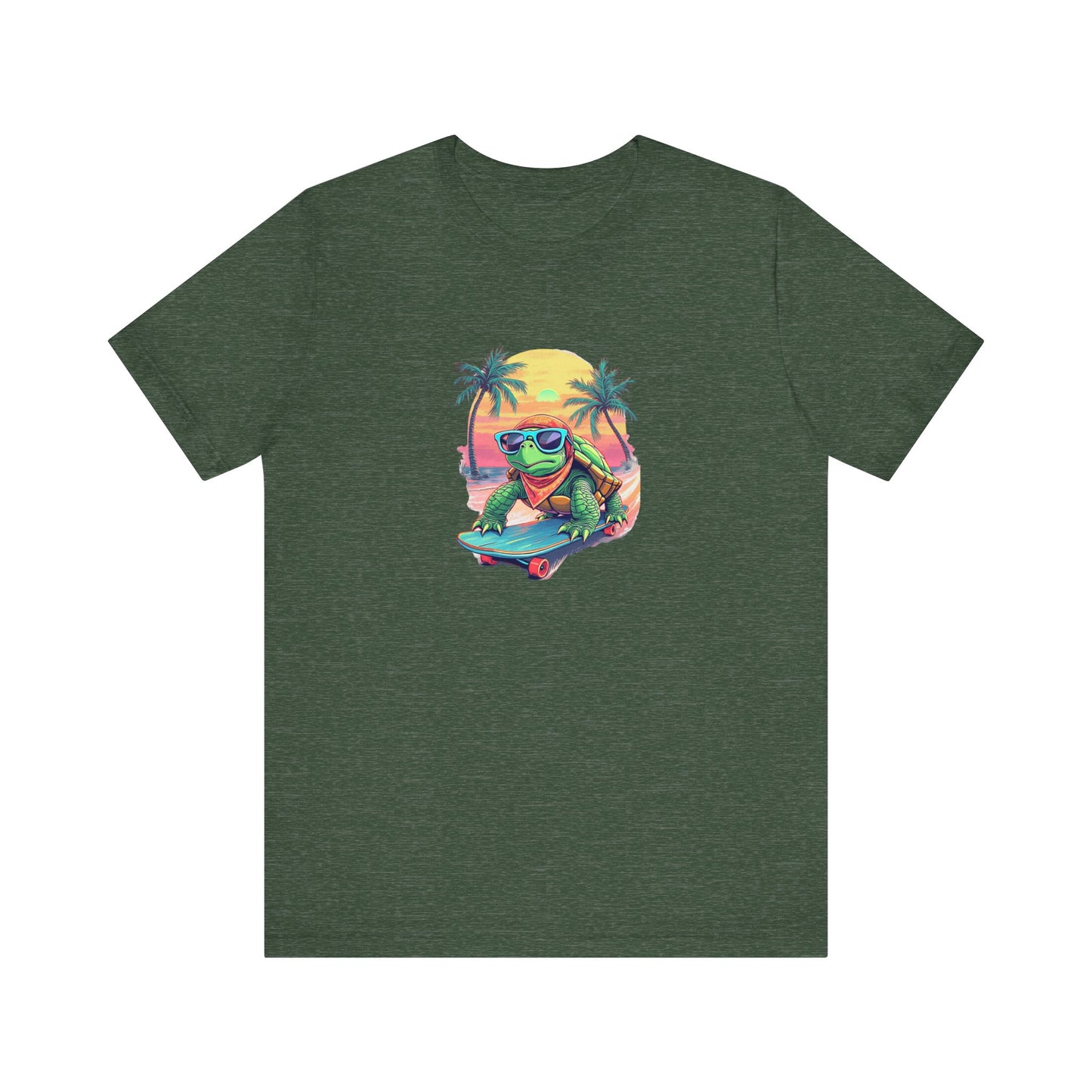 Cartoon Turtle Surf Unisex Tee
