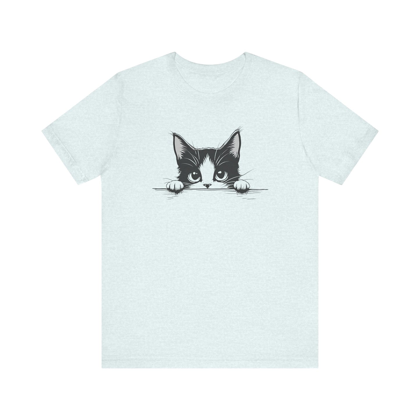 Cute Cat Peeking Graphic T-Shirt