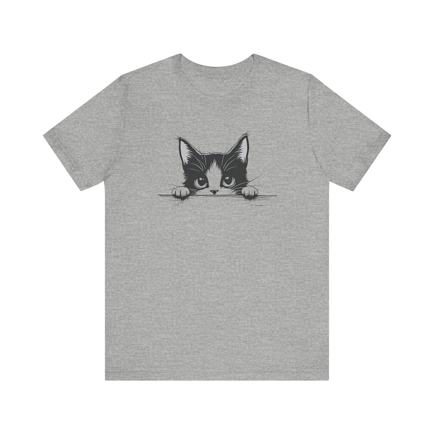 Cute Cat Peeking Graphic T-Shirt