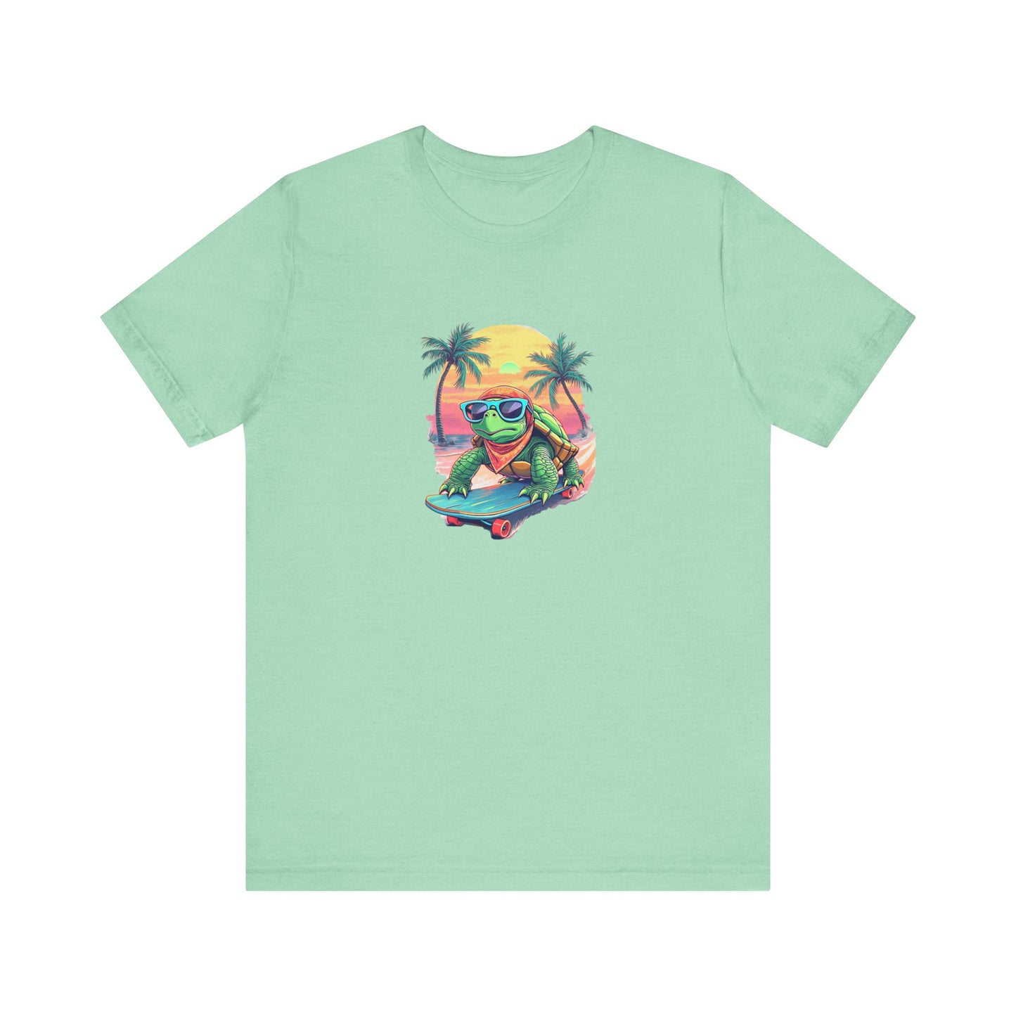 Cartoon Turtle Surf Unisex Tee