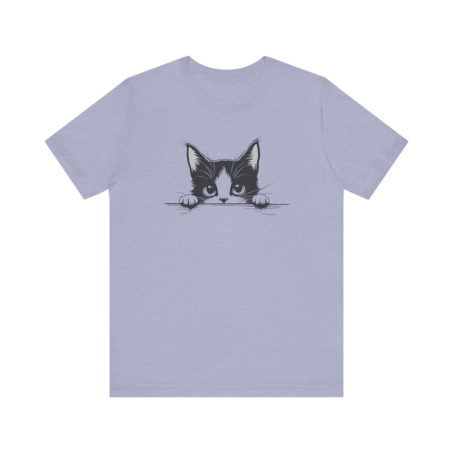 Cute Cat Peeking Graphic T-Shirt