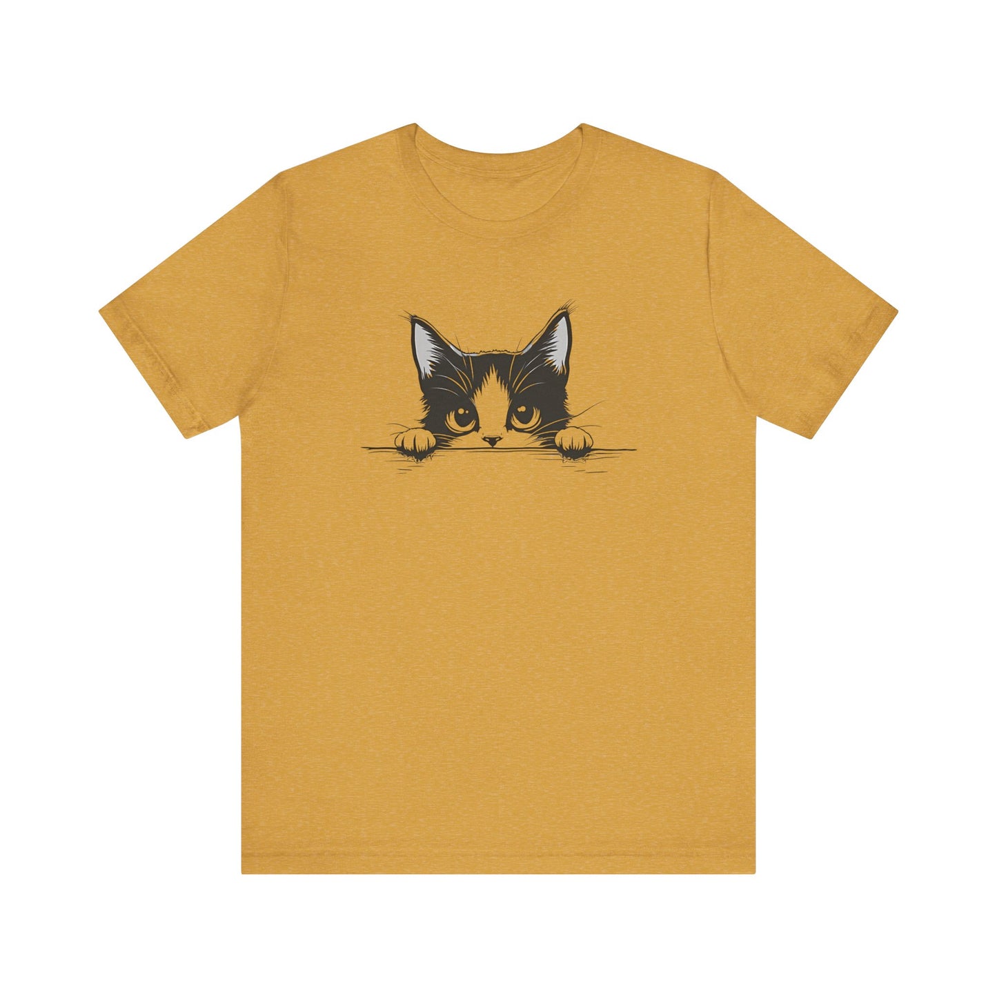 Cute Cat Peeking Graphic T-Shirt