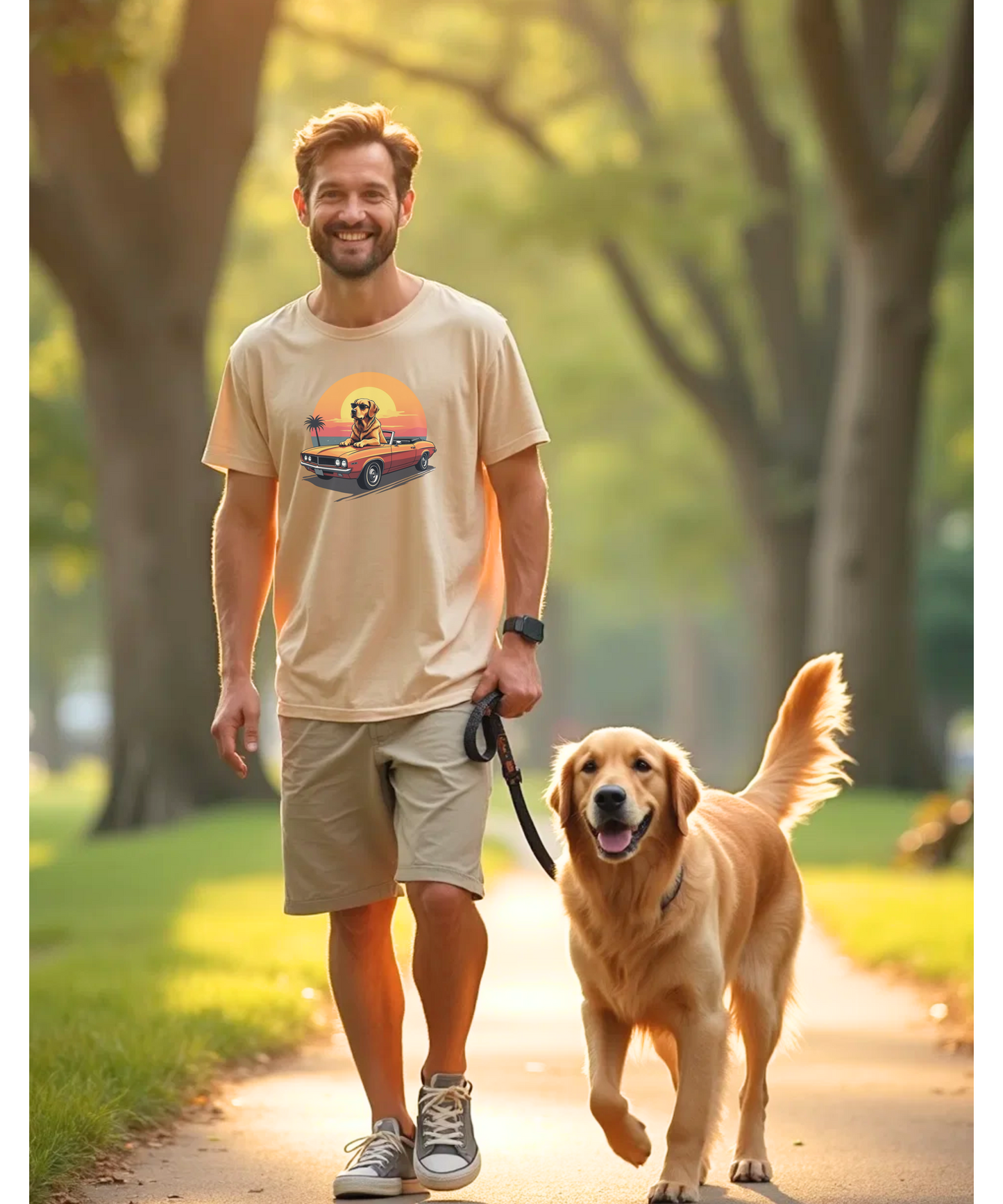 Vintage Sunset Dog T-Shirt Unisex