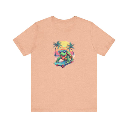 Cartoon Turtle Surf Unisex Tee