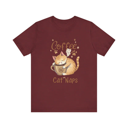 Cute Cat Sleeping on Coffee Cup T-Shirt