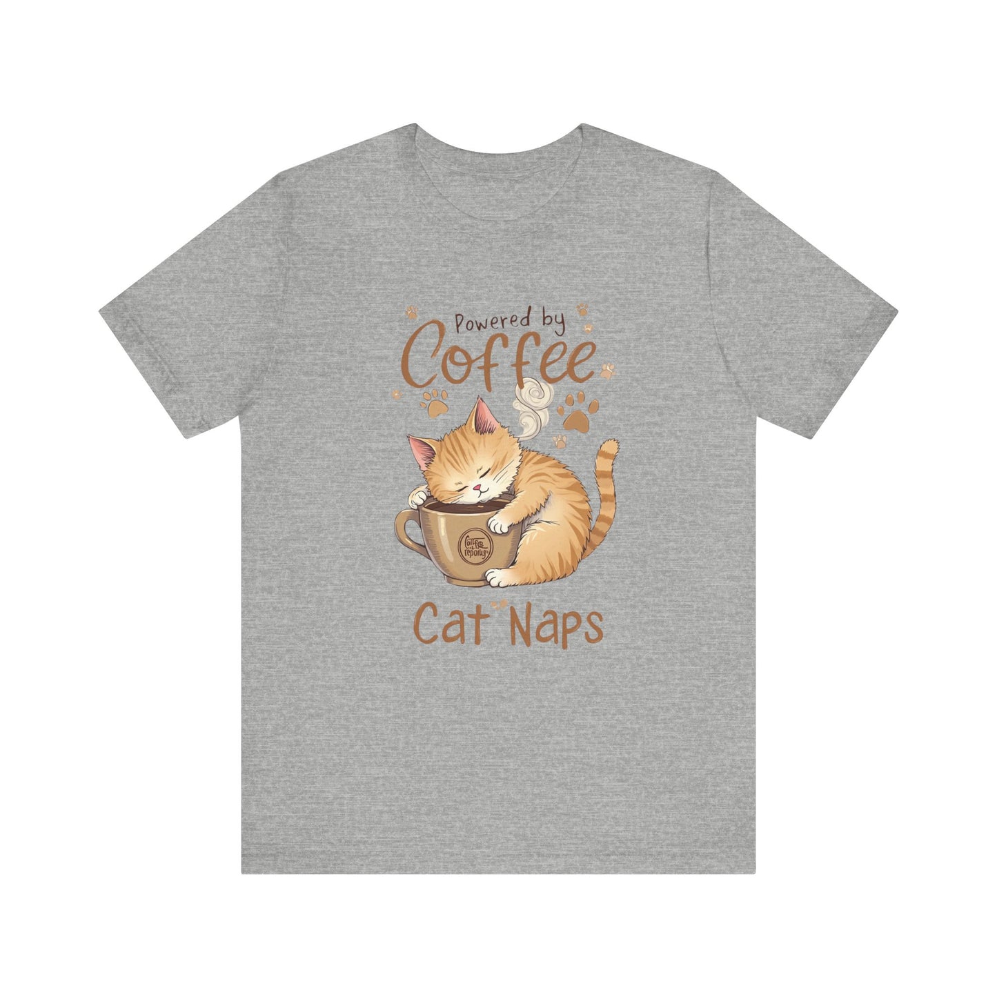 Cute Cat Sleeping on Coffee Cup T-Shirt