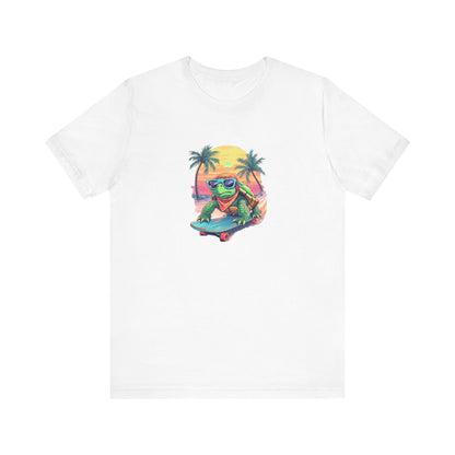 Cartoon Turtle Surf Unisex Tee
