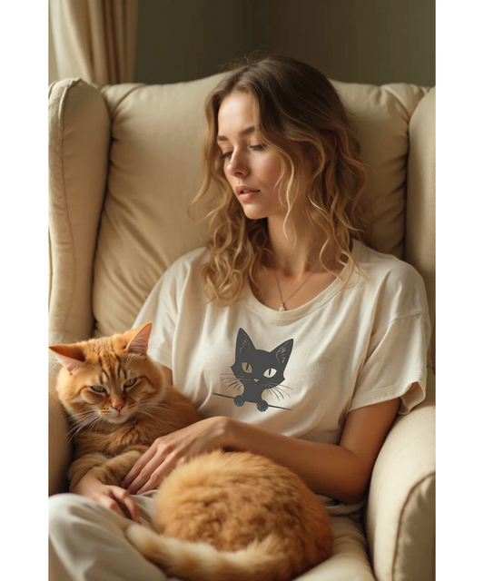Cute Cat Peeking T-Shirt Unisex