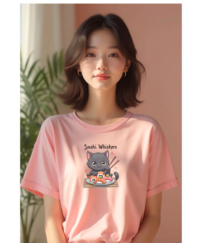 Cute Cat Eating Sushi T-Shirt