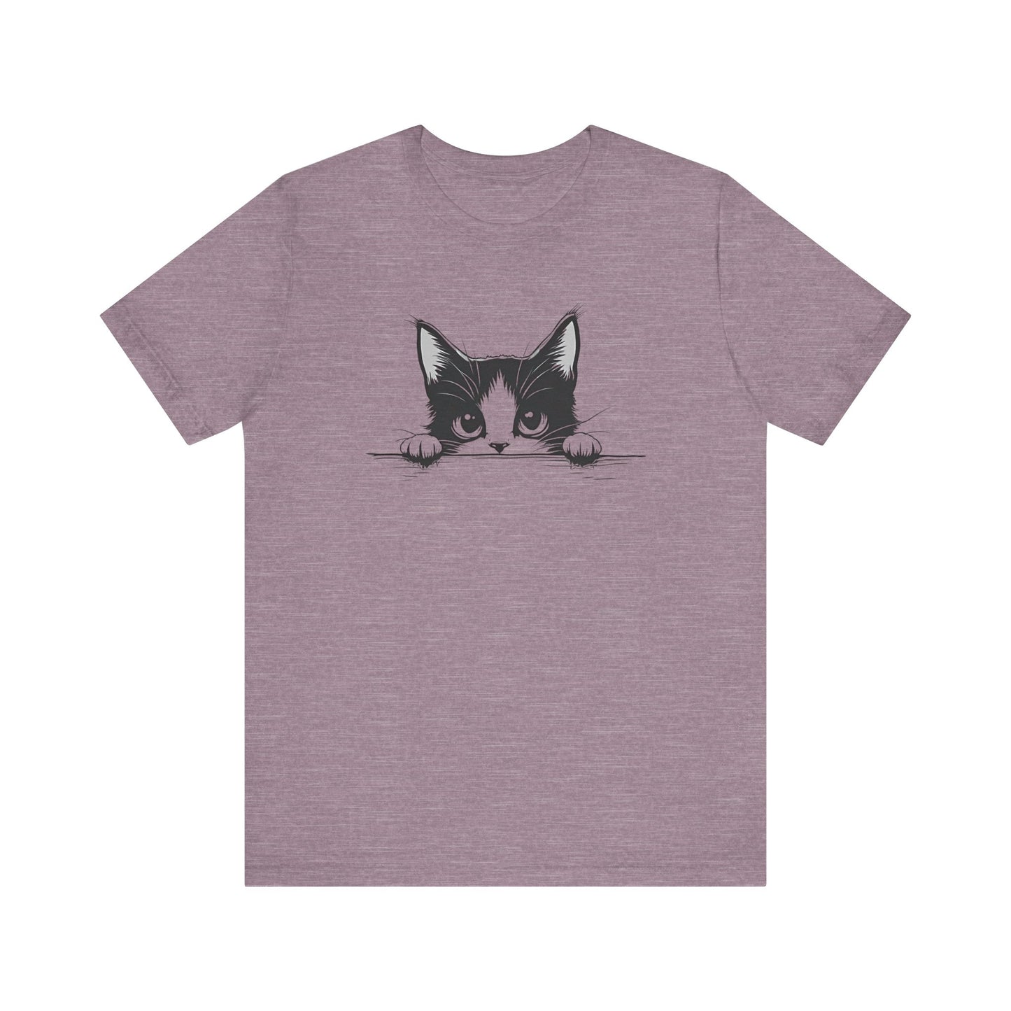 Cute Cat Peeking Graphic T-Shirt