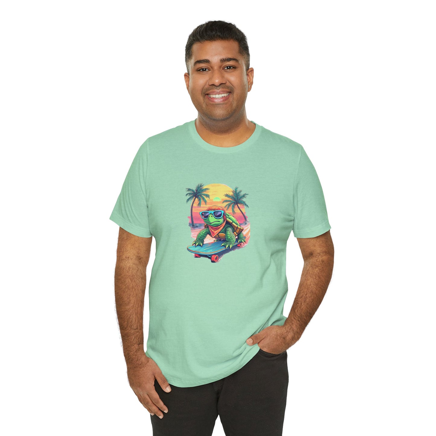 Cartoon Turtle Surf Unisex Tee