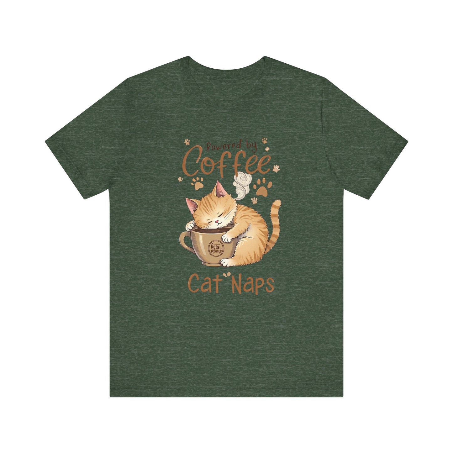 Cute Cat Sleeping on Coffee Cup T-Shirt