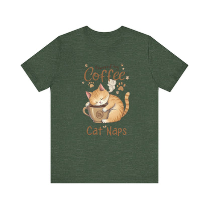 Cute Cat Sleeping on Coffee Cup T-Shirt