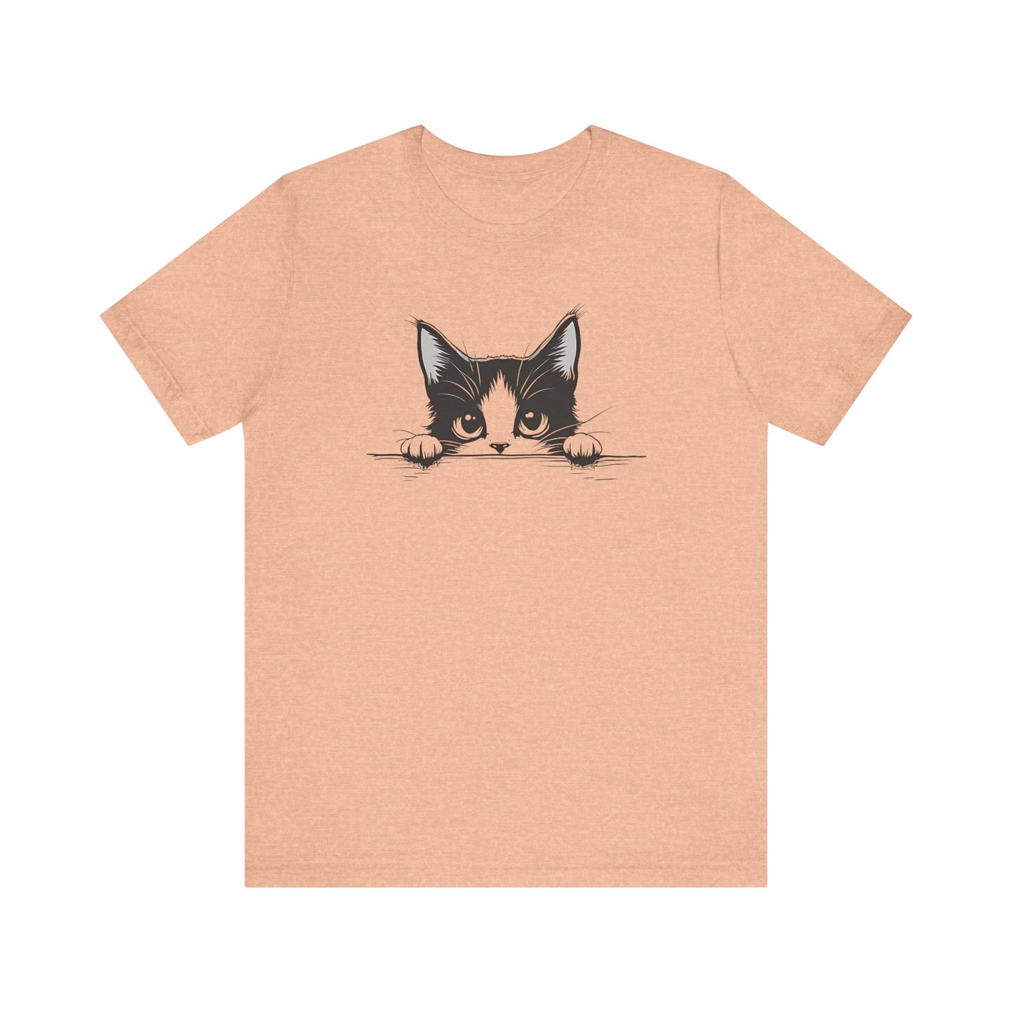 Cute Cat Peeking Graphic T-Shirt
