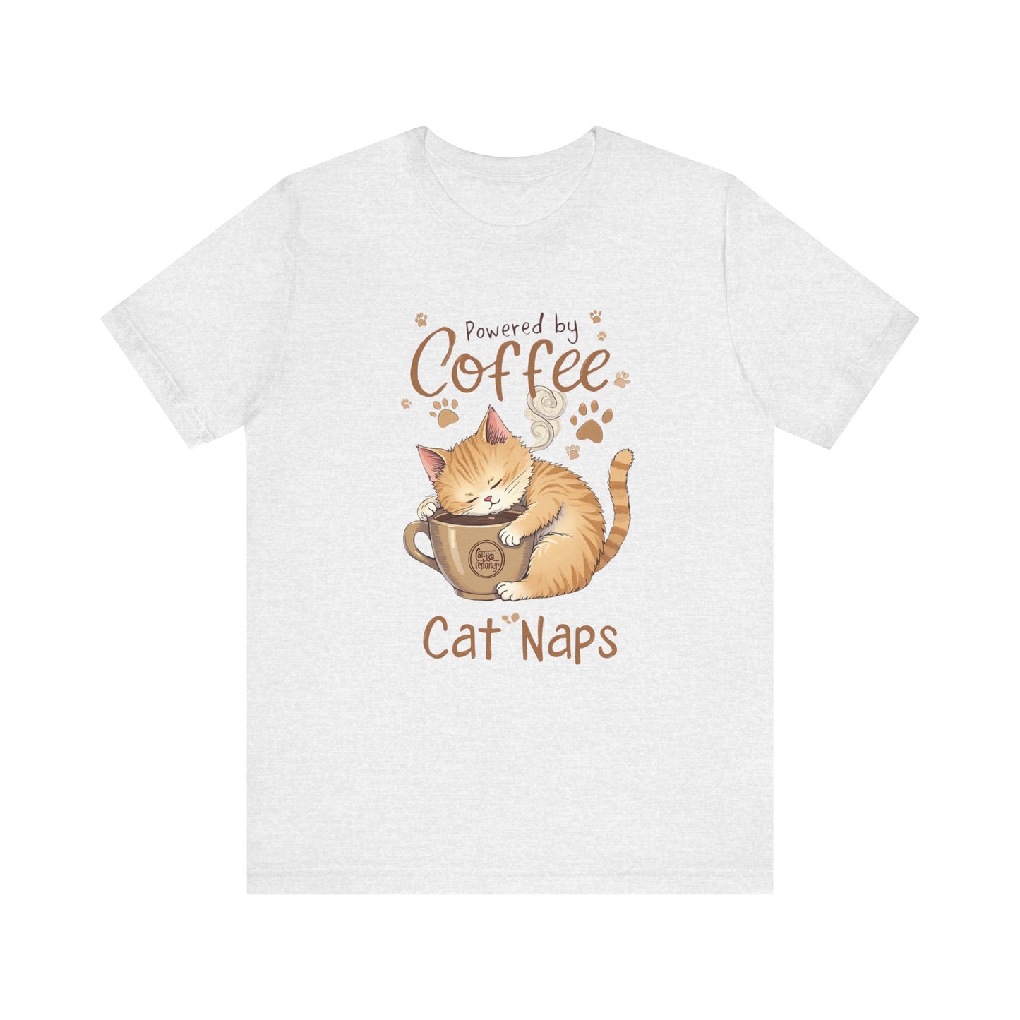 Cute Cat Sleeping on Coffee Cup T-Shirt