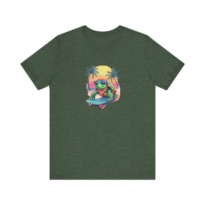 Cartoon Turtle Surf Unisex Tee