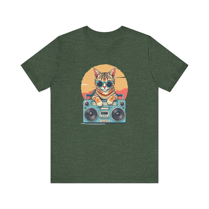 Retro Cat Boombox T-Shirt