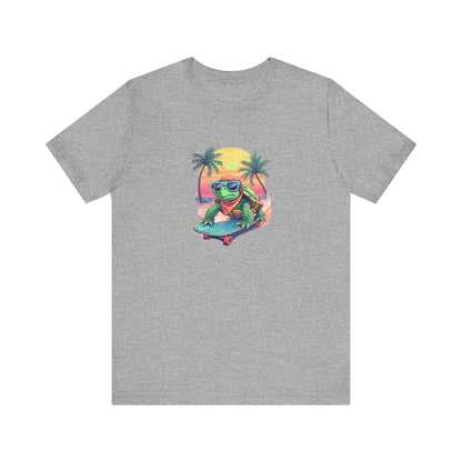 Cartoon Turtle Surf Unisex Tee