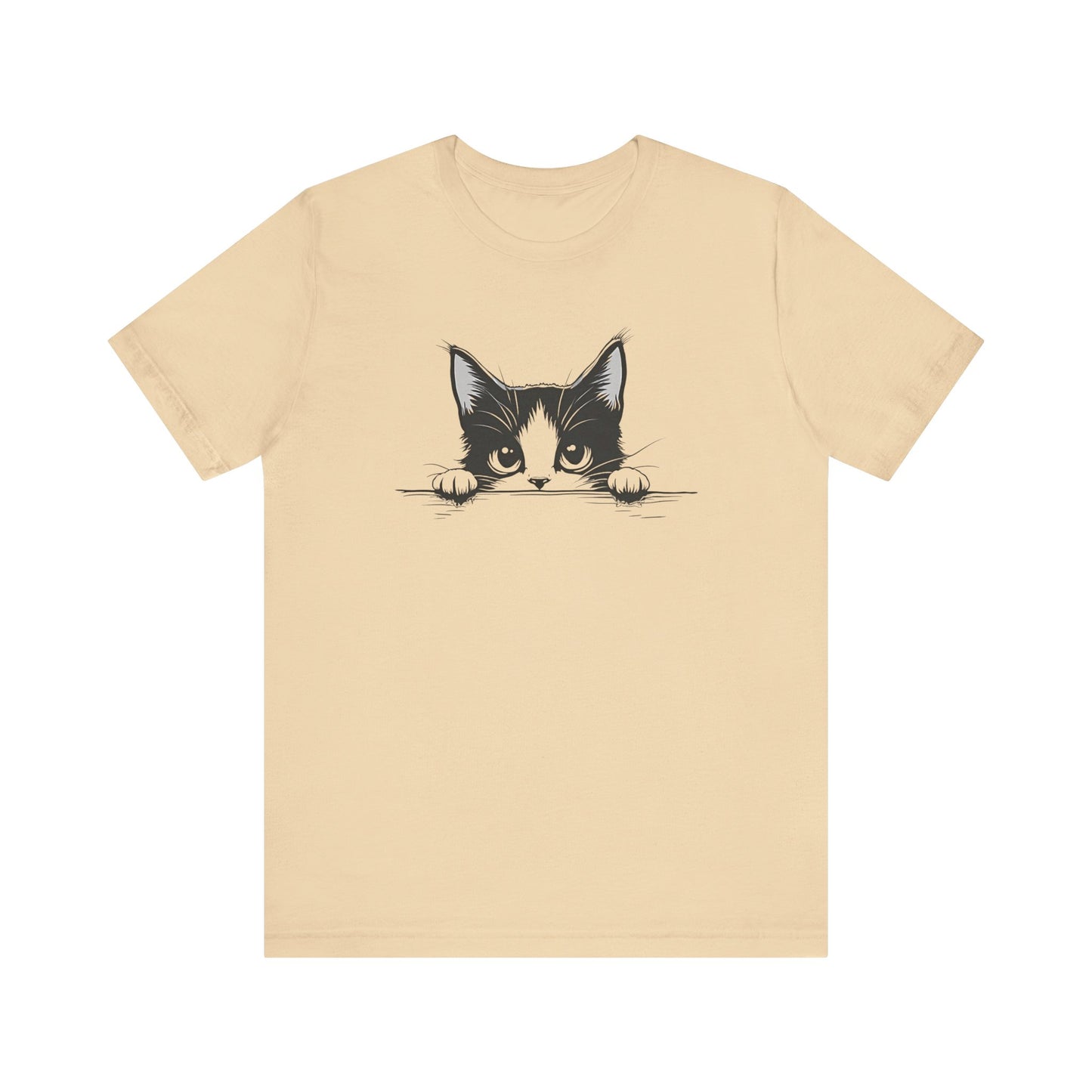 Cute Cat Peeking Graphic T-Shirt