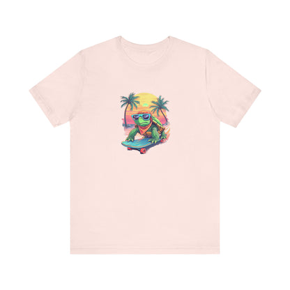 Cartoon Turtle Surf Unisex Tee