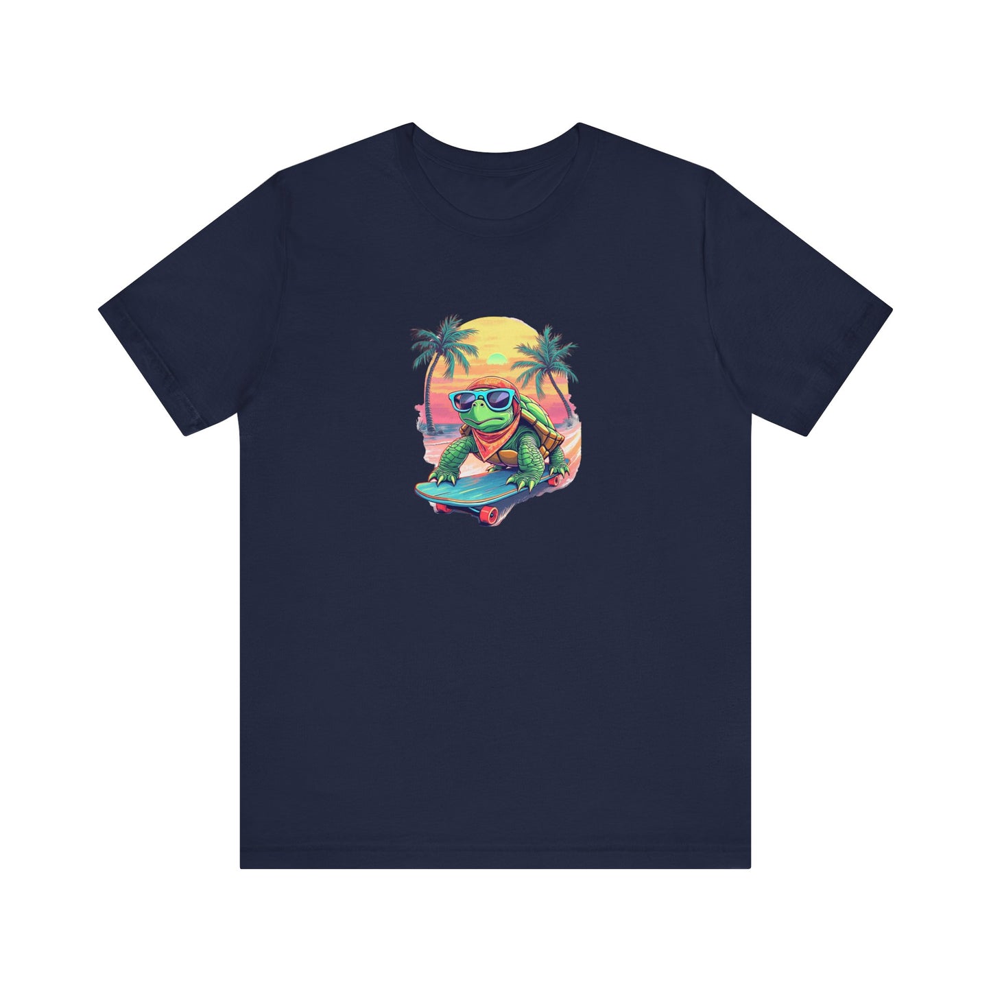 Cartoon Turtle Surf Unisex Tee