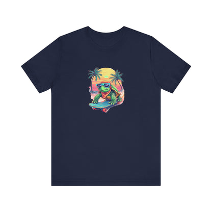 Cartoon Turtle Surf Unisex Tee