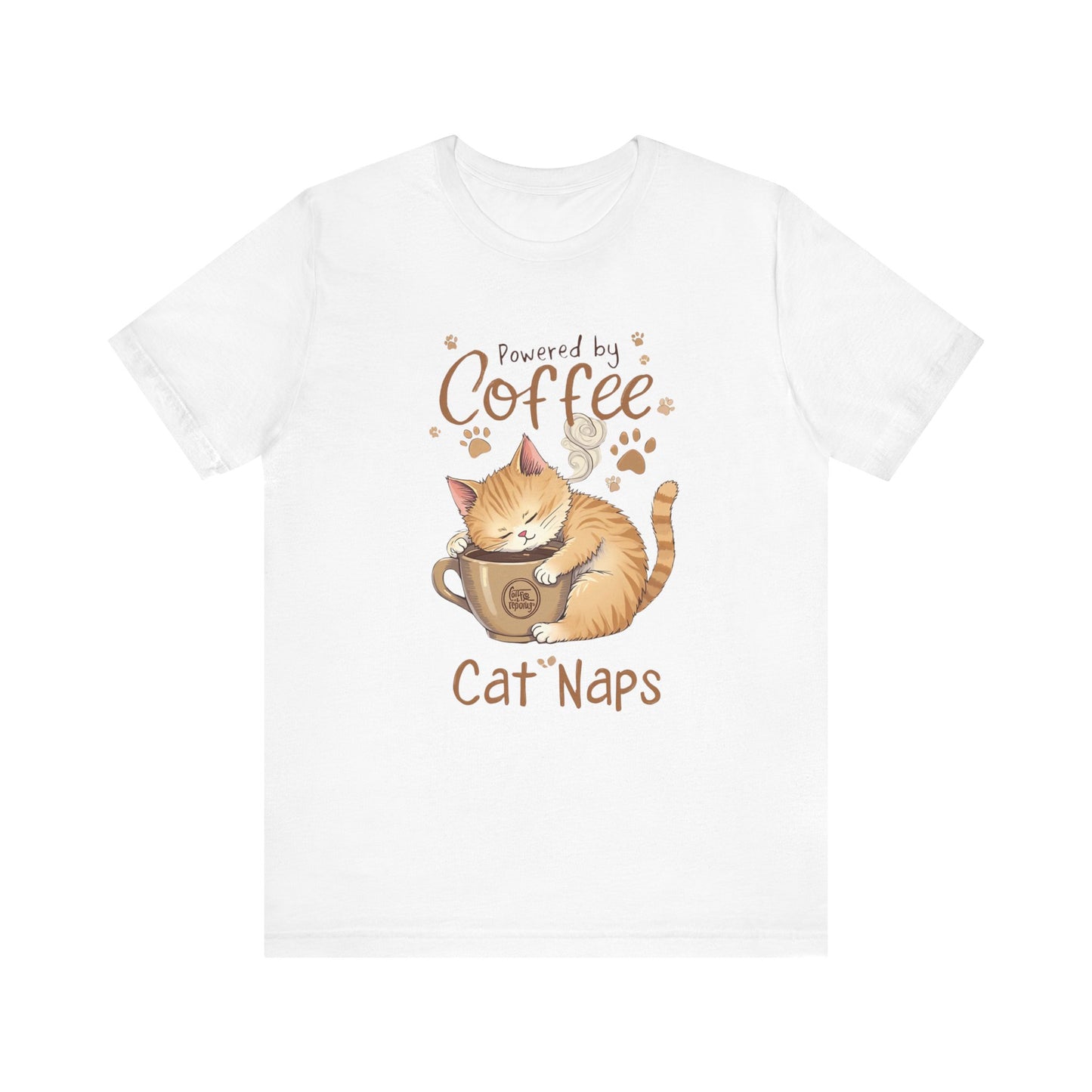 Cute Cat Sleeping on Coffee Cup T-Shirt