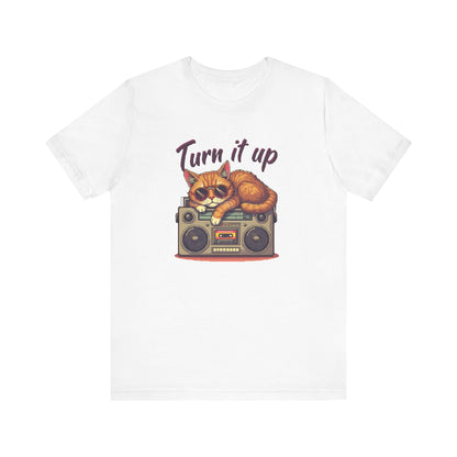 Retro Cat Turn It Up T-Shirt