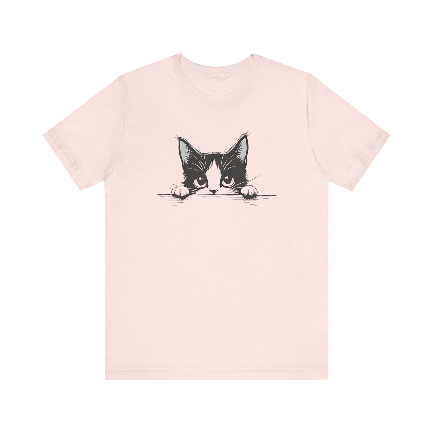 Cute Cat Peeking Graphic T-Shirt