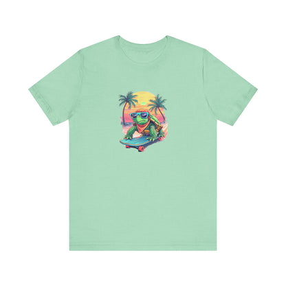 Cartoon Turtle Surf Unisex Tee