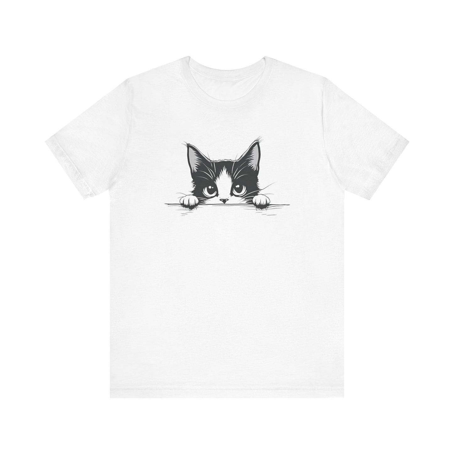 Cute Cat Peeking Graphic T-Shirt