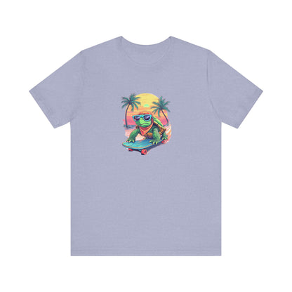 Cartoon Turtle Surf Unisex Tee