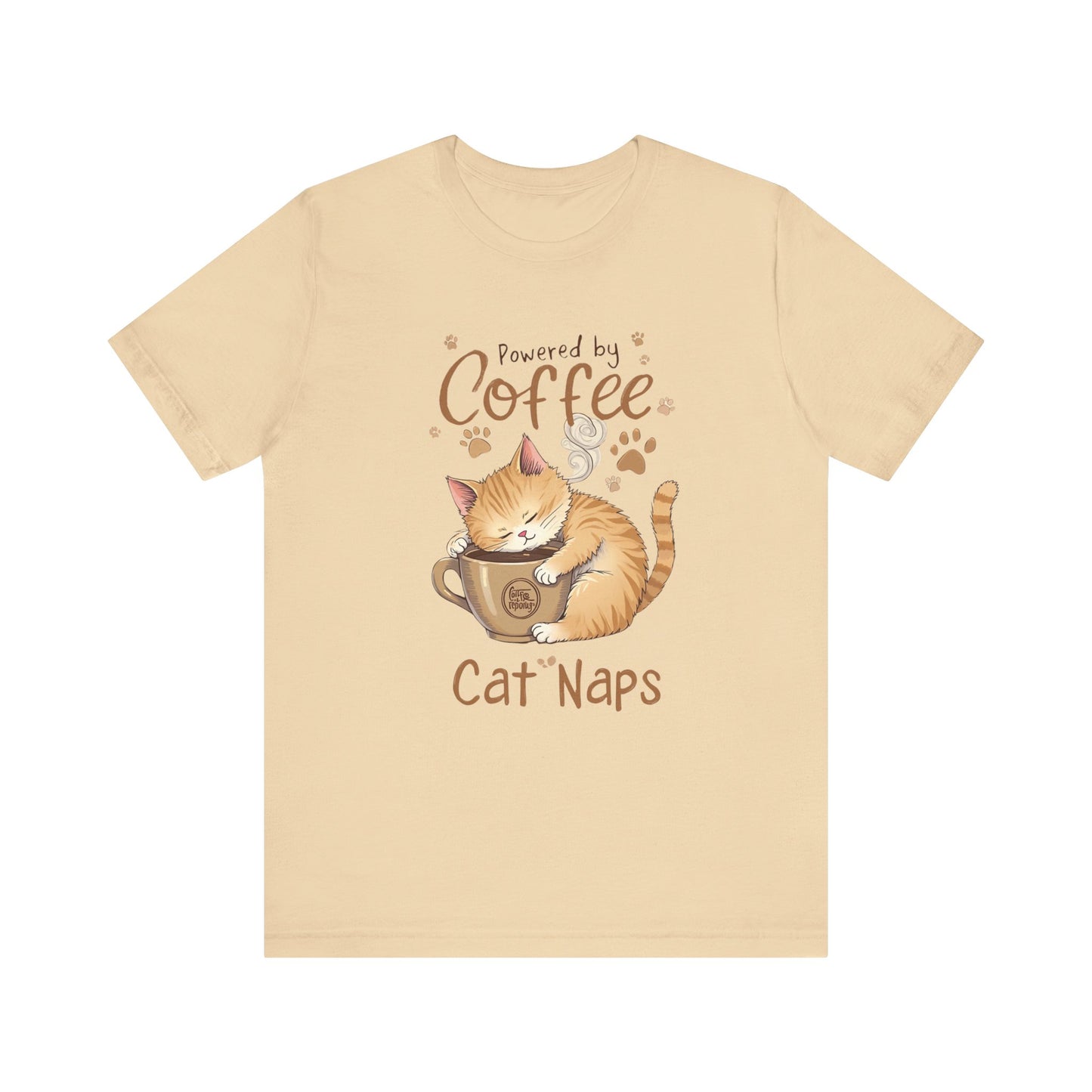 Cute Cat Sleeping on Coffee Cup T-Shirt