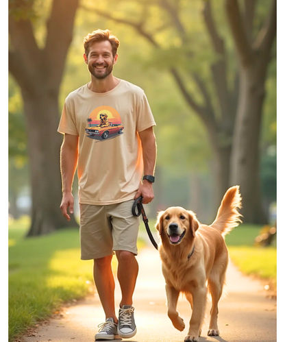 Vintage Sunset Dog T-Shirt Unisex